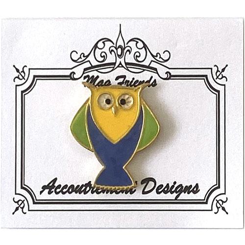 Yellow & Navy Owl Needleminder Accessories Accoutrement Designs 
