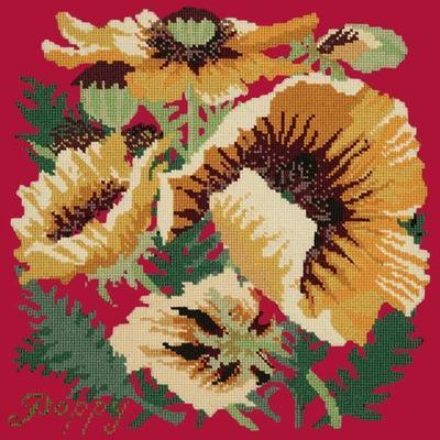 Yellow Poppy Needlepoint Kit Kits Elizabeth Bradley Design Bright Red 
