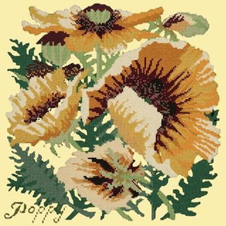 Yellow Poppy Needlepoint Kit Kits Elizabeth Bradley Design Butter Yellow 

