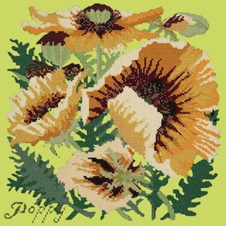 Yellow Poppy Needlepoint Kit Kits Elizabeth Bradley Design Pale Lime 
