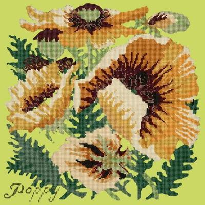 Yellow Poppy Needlepoint Kit Kits Elizabeth Bradley Design Pale Lime 

