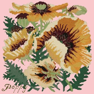 Yellow Poppy Needlepoint Kit Kits Elizabeth Bradley Design Pale Rose 
