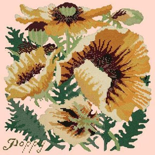 Yellow Poppy Needlepoint Kit Kits Elizabeth Bradley Design Salmon Pink 
