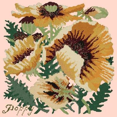 Yellow Poppy Needlepoint Kit Kits Elizabeth Bradley Design Salmon Pink 
