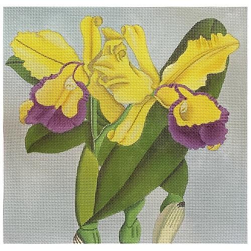 Yellow & Purple Orchids Painted Canvas Melissa Shirley Designs  - 1