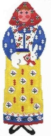 Yellow Rabbit Ornament Painted Canvas Cooper Oaks Design  - 1