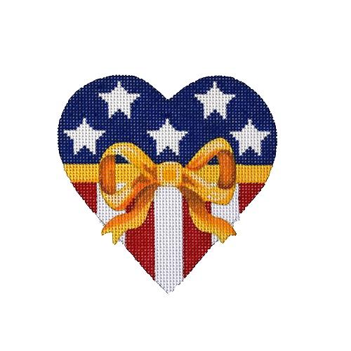Yellow Ribbon Heart Painted Canvas Pepperberry Designs  - 1