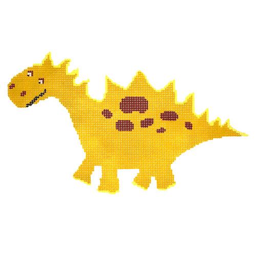 Yellow Stegosaurus Dinosaur Painted Canvas A Stitch in Time  - 1
