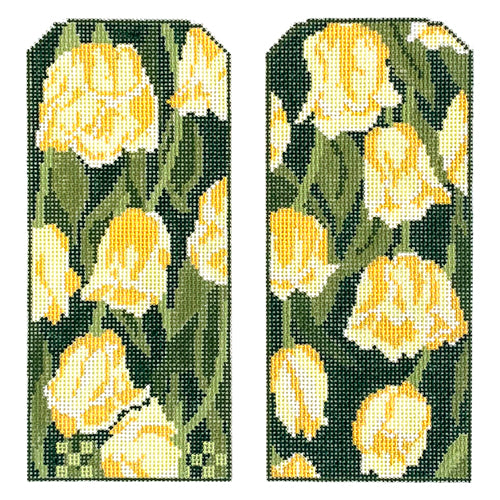 Yellow Tulips Eyeglass Case 18 mesh Painted Canvas Whimsy & Grace - 1