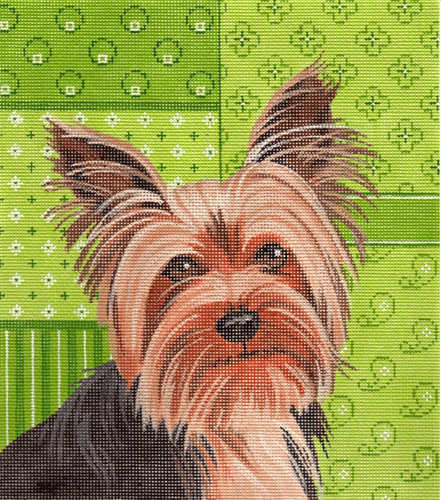 Yorkie Painted Canvas Labors of Love Needlepoint  - 1