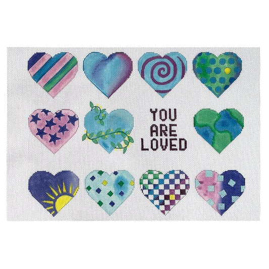 You are Loved Hearts Painted Canvas Alice Peterson Company 