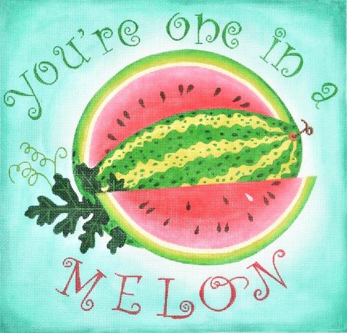 You're One in a Melon Painted Canvas Kate Dickerson Needlepoint Collections 