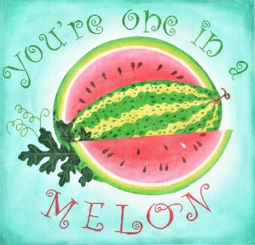 You're One in a Melon Painted Canvas Kate Dickerson Needlepoint Collections  - 1