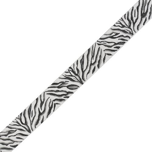 Zebra Belt   Black and Grey Painted Canvas Kate Dickerson Needlepoint Collections  - 1