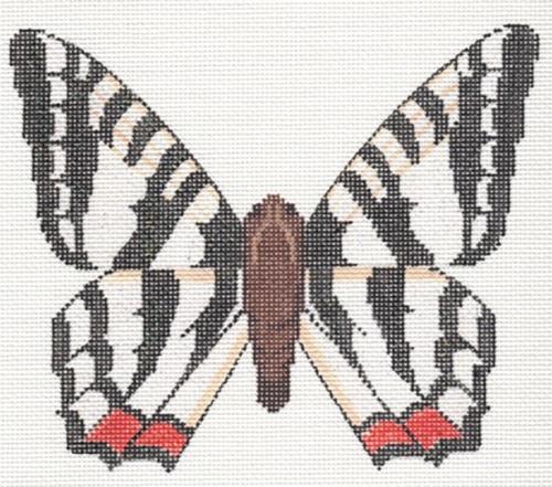 Zebra Butterfly Painted Canvas Labors of Love Needlepoint 