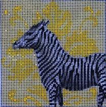 Zebra Coaster Painted Canvas Colors of Praise  - 1