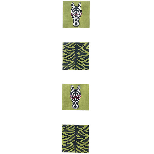 Zebra Coaster Strip Painted Canvas J. Child Designs  - 1
