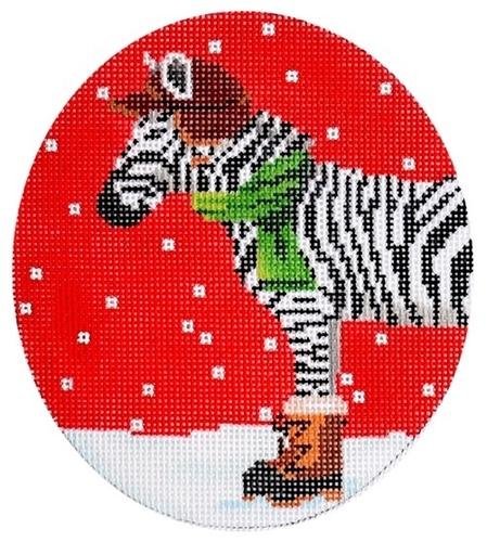 Zebra Dressed for Winter Painted Canvas Scott Church Creative 