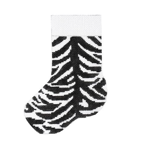 Zebra Mini Stocking Painted Canvas J. Child Designs 