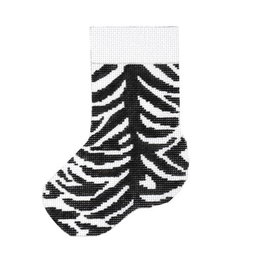Zebra Mini Stocking Painted Canvas J. Child Designs  - 1