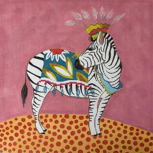 Zebra on Pink Painted Canvas Colors of Praise 