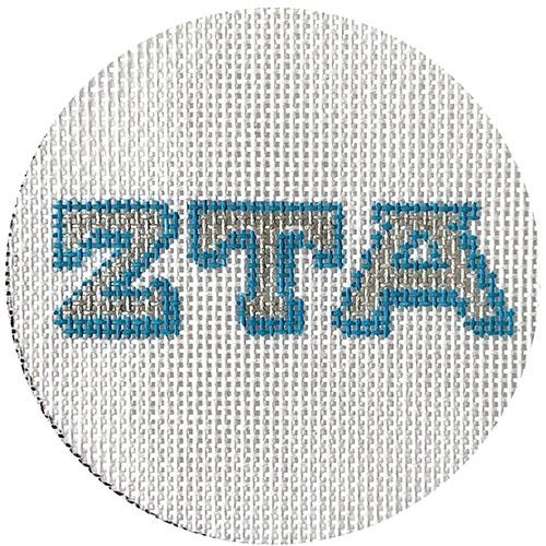 Zeta Tau Alpha 3" Round Painted Canvas KCN Designers 