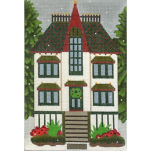 Zig Zag Roof House Painted Canvas Melissa Shirley Designs  - 1