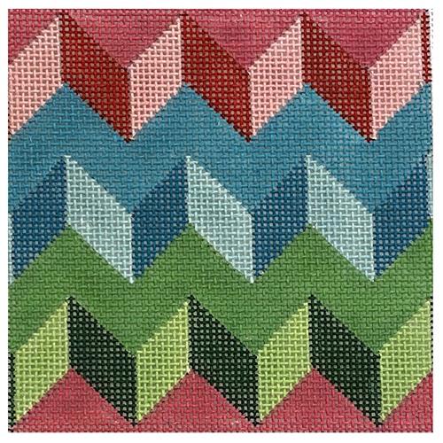 Zig Zag Square Painted Canvas Danji Designs 