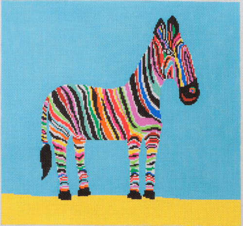 Zingy Zebra Painted Canvas Birds of a Feather  - 1