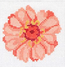 Zinnia Coaster #3 Painted Canvas Jean Smith  - 1