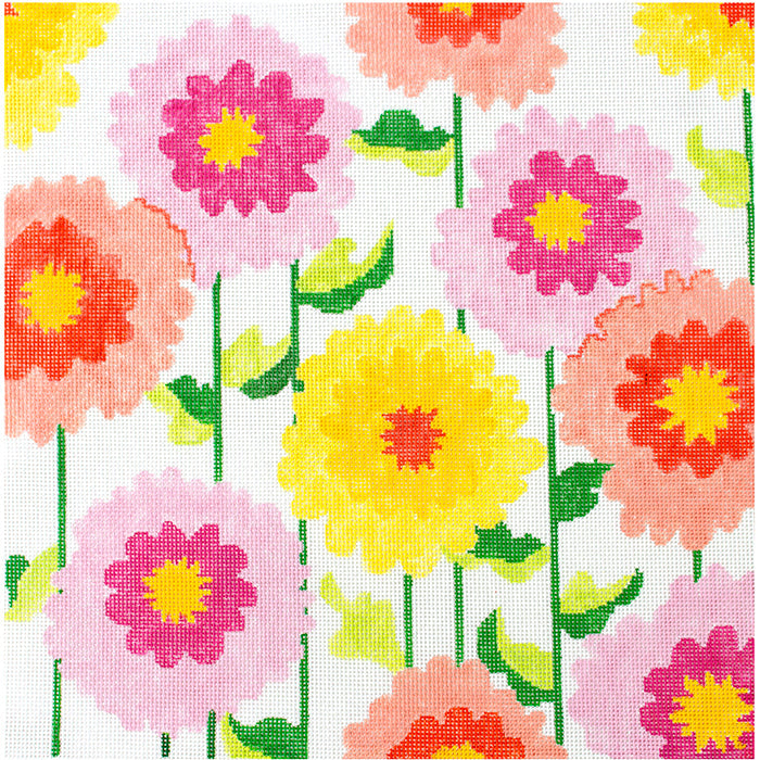 Zinnia Frenzy 2 JS Painted Canvas Jean Smith  - 1