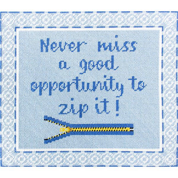 Zip It Printed Canvas Needlepoint To Go 