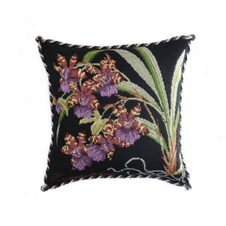 Zygopetalum Needlepoint Kit Kits Elizabeth Bradley Design Black 
